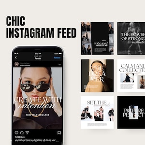 Chic Instagram Templates, 30 Instagram Templates for coaches, Instagram for Business, Instagram templates for Canva, Instagram Aesthetic,