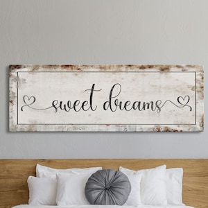 Sweet Dreams Canvas Sign, Master Bedroom Sign, Bedroom Wall Decor, Sign For Bedroom, distressed Canvas Sign, Sign Above Bed, Bedroom Art