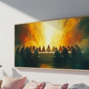 Last Supper Wall Art Framed - Canvas Print - Christian Home Decor - Christian Wall Art Religious Decor - Christian Gift - Jesus Art
