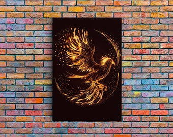 Phoenix Print on Canvas, Made From Original Artwork