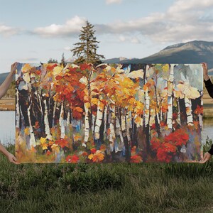 Large Birch Trees Canvas Print Boho Wall Decor Autumn Birch Forest ...