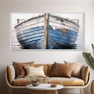 Old Wooden Ship Nautical Decor, Lakehouse Decor, Coastal Decor, Photography Wall Art Framed Canvas Print, Wooden Boat, Nursery Decor