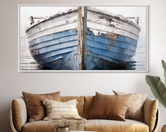 Old Wooden Ship Nautical Decor, Lakehouse Decor, Coastal Decor, Photography Wall Art Framed Canvas Print, Wooden Boat, Nursery Decor