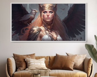 Lady Freya, Nordic / Norse Mythology Art, Framed Canvas Print, Norse Goddess of Love and Fertility