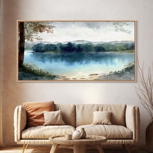 Blue Lake Art | Framed Canvas Print | Blue Lake Painting | Lake House Decor | Guest Room Landscape Painting | Wallowa Lake Painting image 17