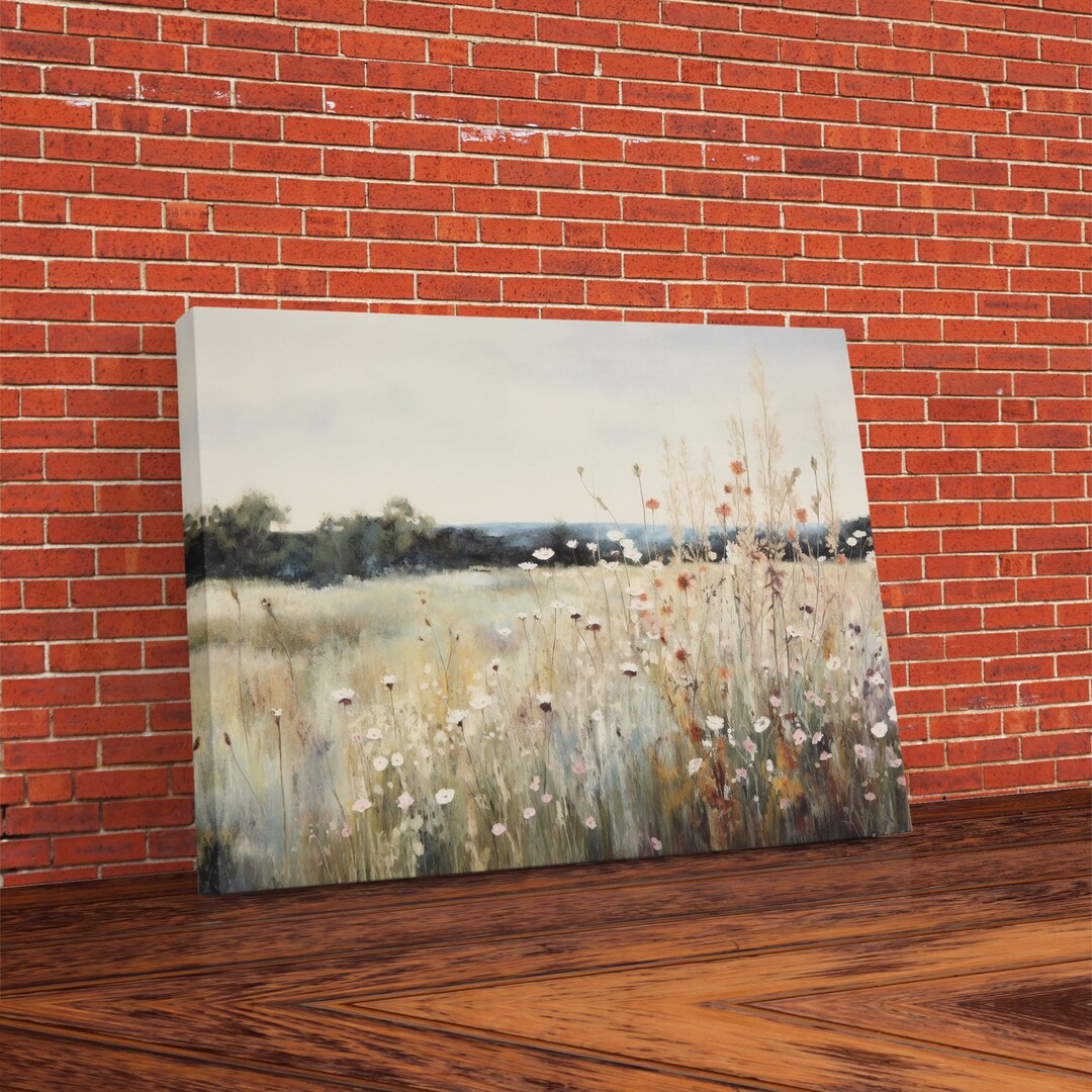 Wildflower Fields Landscape Oil Painting Print Large Wall Art Print ...