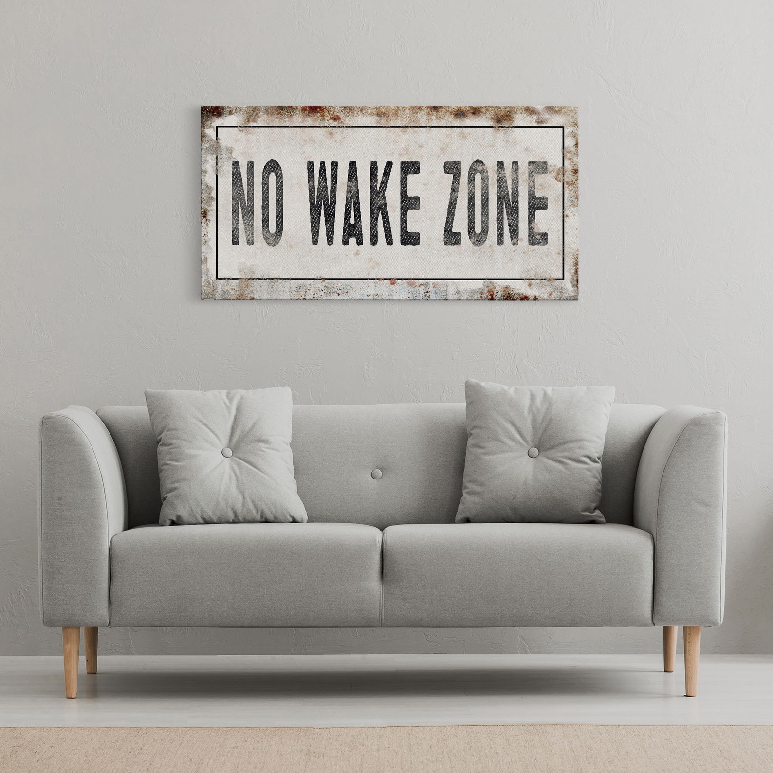 No Wake Zone Printed Canvas Rusty Sign Distressed Wall Art - Etsy