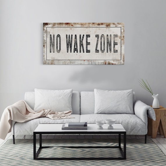 No Wake Zone Printed Canvas Rusty Sign Distressed Wall Art - Etsy