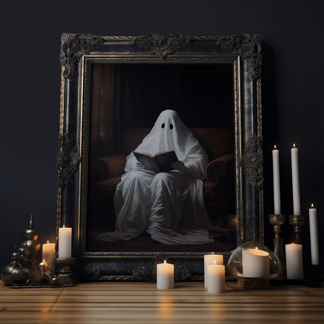 Victorian Ghost Reading A Book Reading Lover Gift Vintage Canvas Art Victorian Ghost Reading A Book Reading Lover Gift Vintage Canvas Art