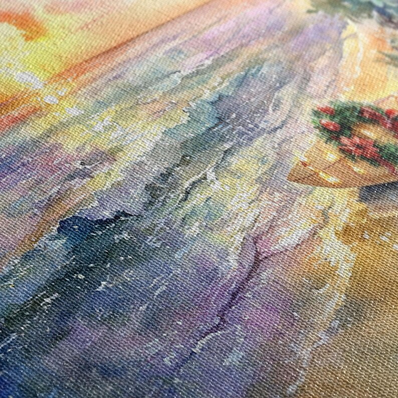 Christmas Surfboard Beach Decor Canvas Print Tropical Coastal Christmas