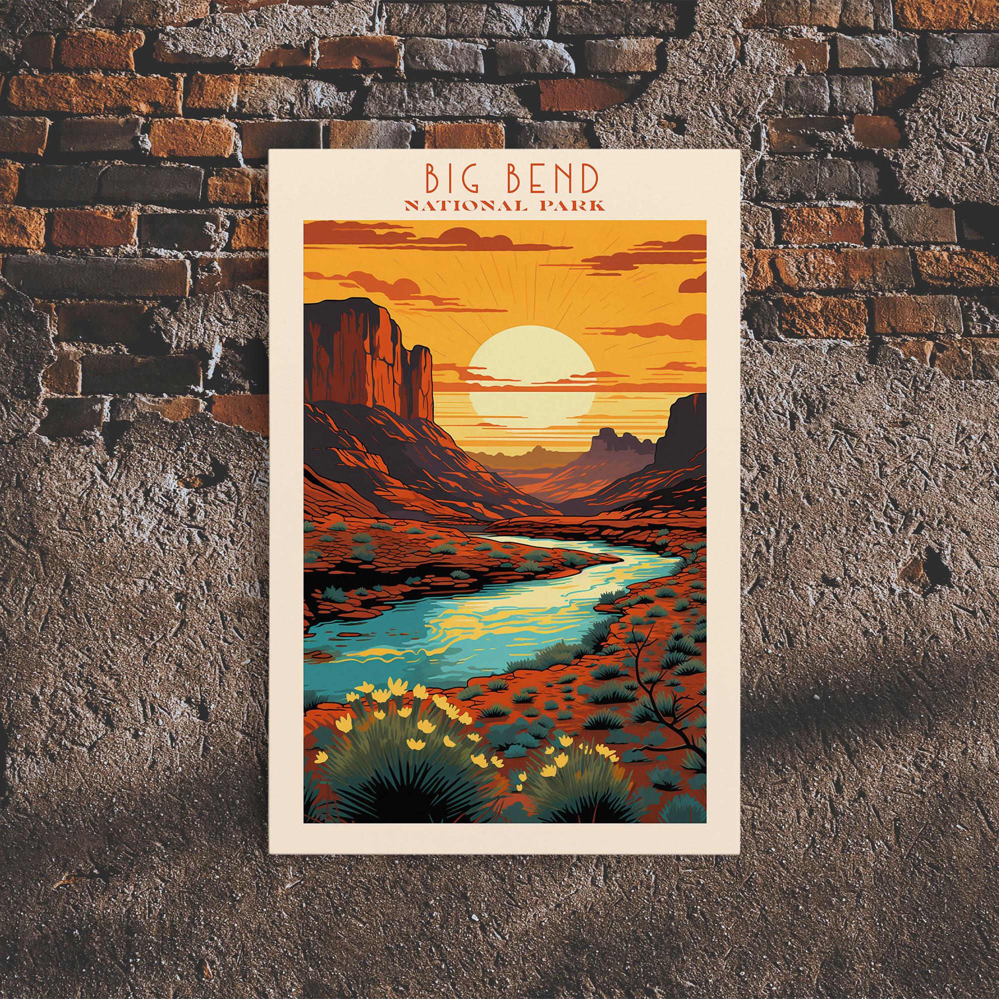 Big Bend National Park, Framed Wall Art Canvas Print, Travel