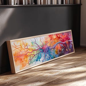 Neurons Framed Canvas Print: Abstract Science Brain Art image 16