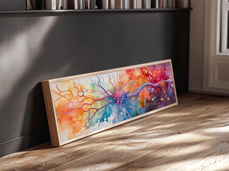 Neurons Framed Canvas Print: Abstract Science Brain Art image 16