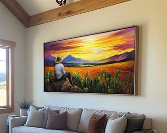 El Campesino Oil Painting Print: Mexican Folk Art Canvas