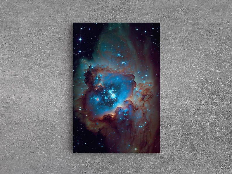 The Stars Glow At Night, framed canvas print, watercolor space painting image 7