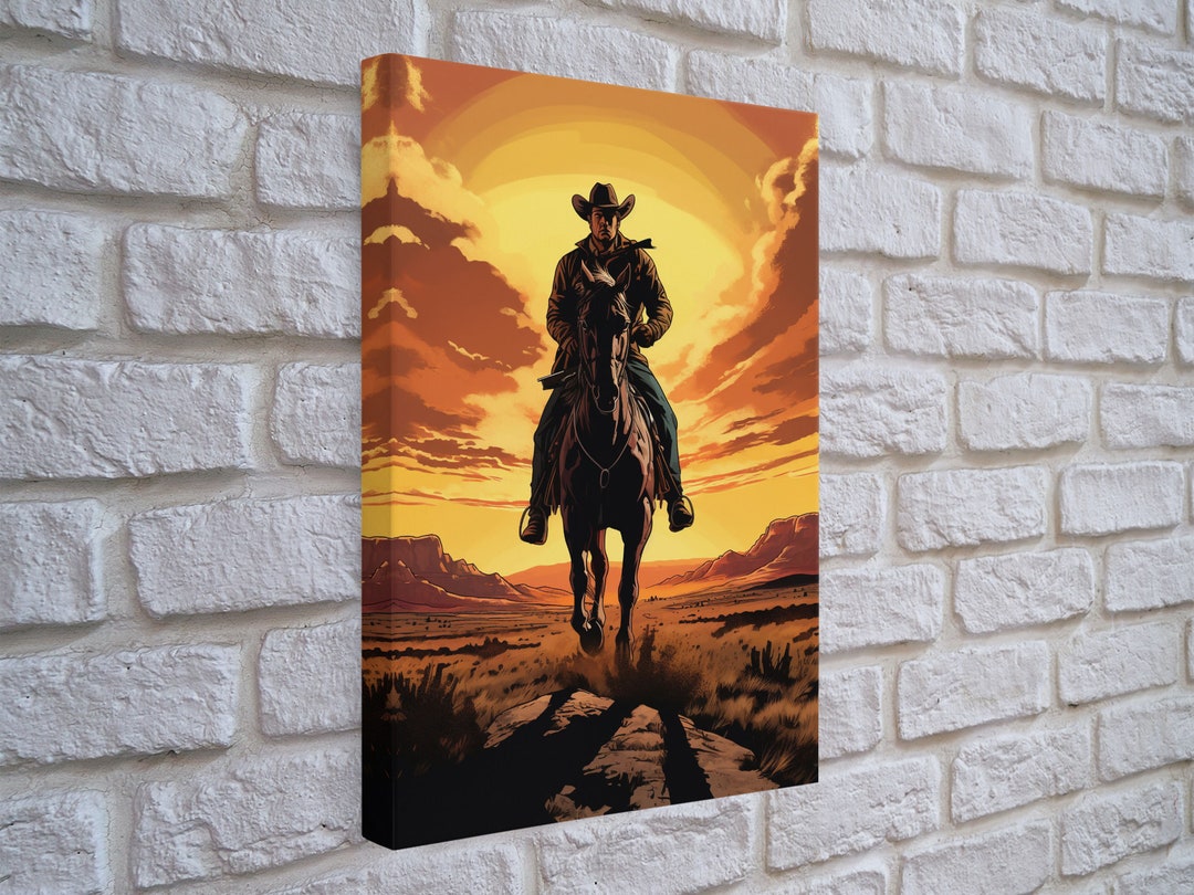 Cowboy Wall Decor, 12x18 Art Print, Equestrian Wall Art, Western Decor
