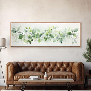 Botanical Art Print - Framed Canvas Print - Eucalyptus Art - Garden Print - Large Gallery Wrap Ready To Hang Wall Art, Wood Frame