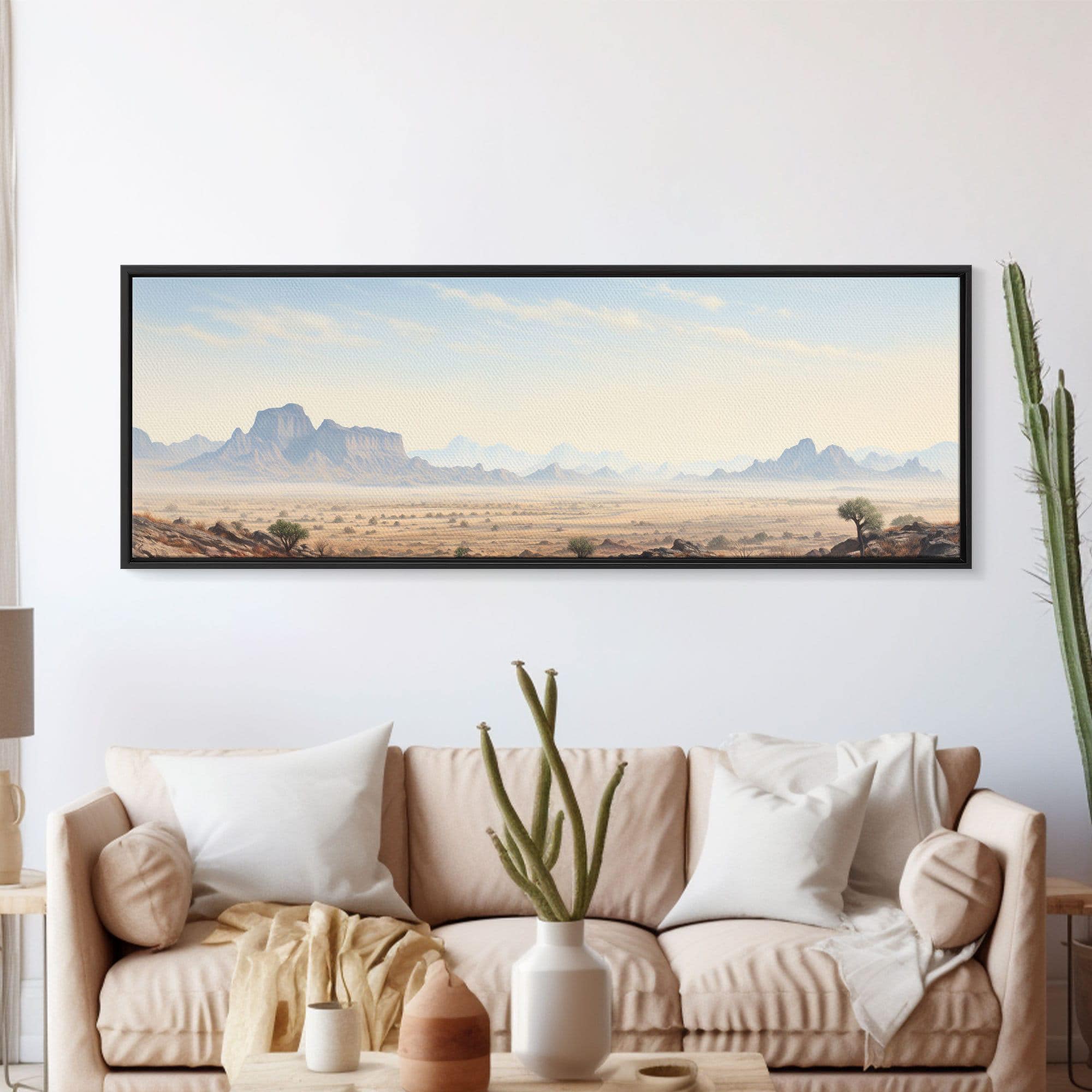 Ultrawide Panoramic Watercolor Painting of Big Bend National Park