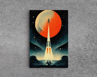 Art Deco Style Spaceship, Space Exploration, Science Fiction