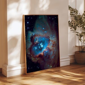 The Stars Glow At Night, framed canvas print, watercolor space painting image 18