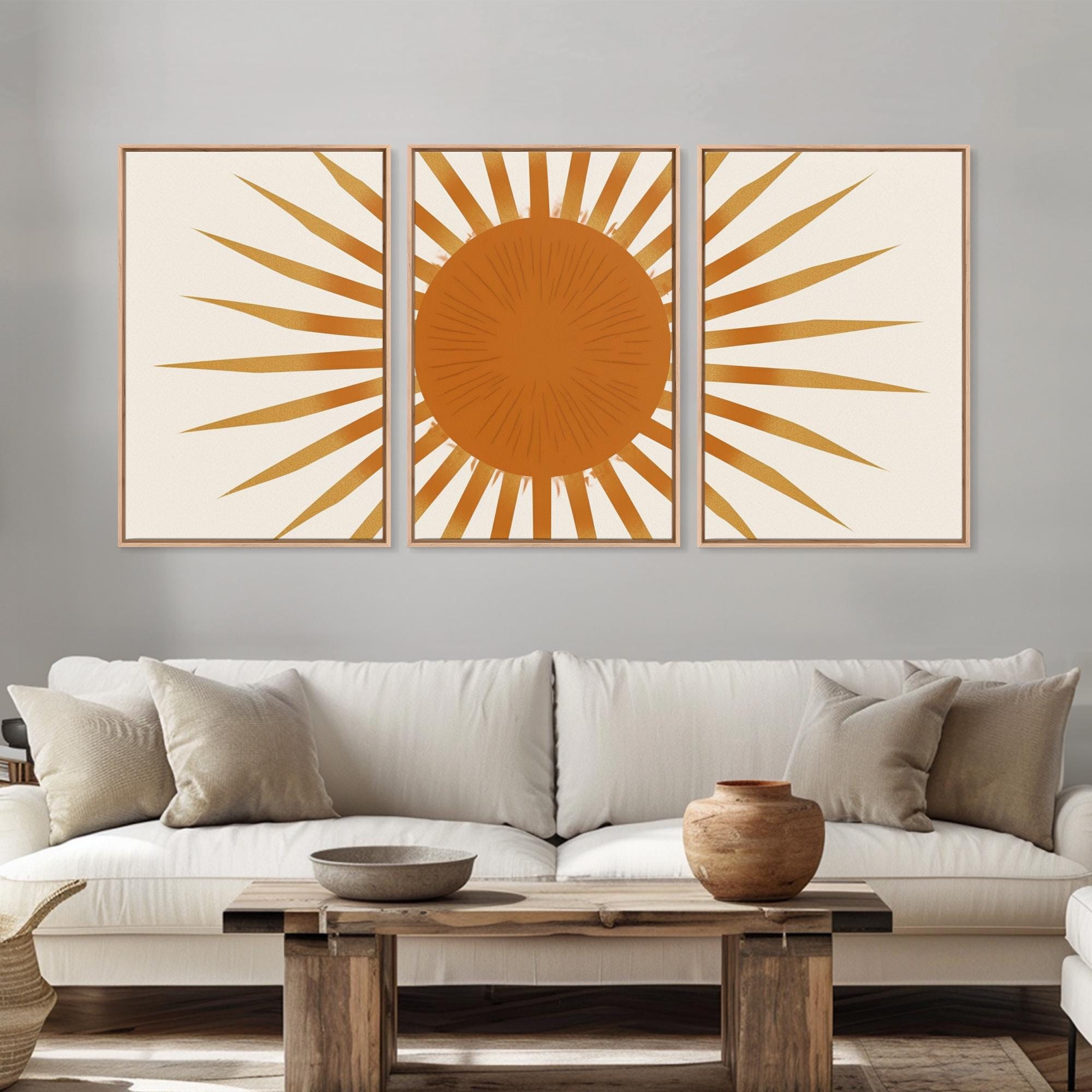 Glamorous Sunburst Wall Art, Art Deco, Framed Canvas Print
