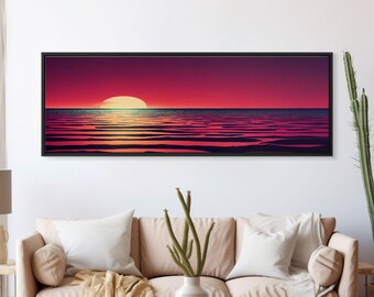 Sunset Painting on Canvas Print, Original Artwork, Abstract Art, Clouds Painting, Sky Painting, Modern Art, Living Room Wall Art, Large Art