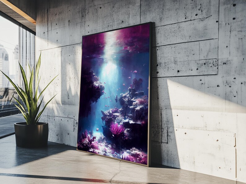 Under The Sea, Coral Reef Art, Framed Canvas Print Bild 3