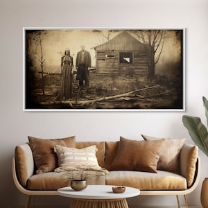 The Apparition, Vintage Photo Prints, Spooky Halloween Decor, Haunted Ghost Family Tintype Portrait Art, Weird and Unusual Photo Print