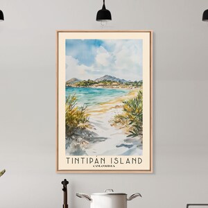 Tintipán Island, Colombia Watercolor Print, Vacation Gift, Colombia Wall Art, Vacation Wall Art, Beach Decor, Beach Or Lakehouse Art