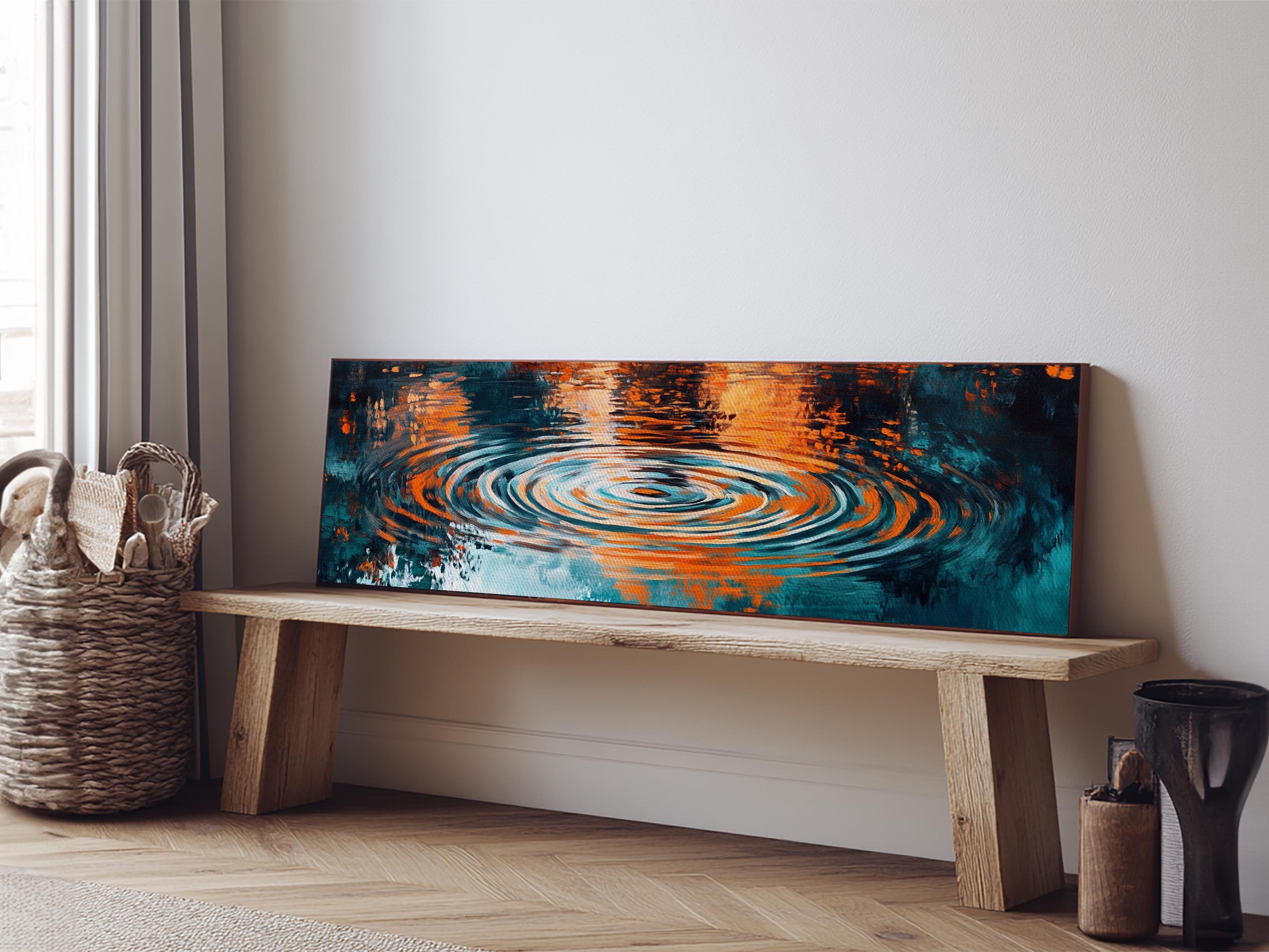 Ripple Effect Painting Abstract Water Reflection Wall Art Tranquil Zen ...