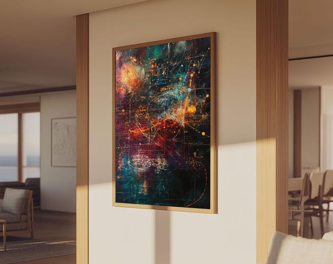Cosmic Science Canvas Print Abstract Scientific Artwork Universe Wall Art Therapy Art Modern Space Decor Astronomy Lover Gift