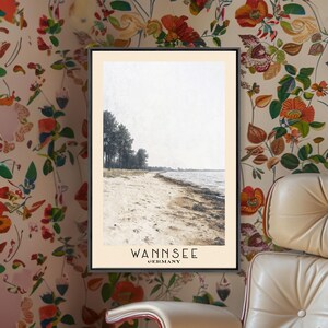 Wannsee, Germany Watercolor Print, Vacation Gift, Germany Wall Art, Vacation Wall Art, Vacatation, Beach Decor, Beach Or Lakehouse Art