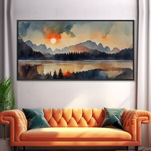 Watercolor forest fire, canvas print, landscape art, cool living room art, depressing art, painting reproduction print