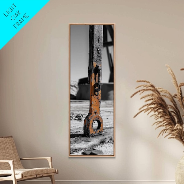 Industrial Detail, Rusty Metal, Minimalist Style, Grunge Wall Decor, Framed Canvas Print, Garage Art, Man Cave Wall Art