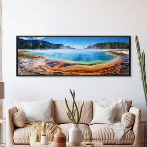 Panoramic of Grand Prismatic Spring Yellowstone, Extra Large Wall Art, Panoramic Wall Art, Panoramic Landscape Print, Landscape Photography