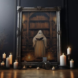 Spooky Ghost Reading A Book Library Ghost 8x10 Fine Art - Etsy