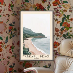 Tarkarli Beach, India Watercolor Print, Vacation Gift, India Wall Art, Vacation Wall Art, Vacatation, Beach Decor, Beach Or Lakehouse Art