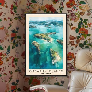 Rosario Islands, Colombia Watercolor Beach Print, Vacation Gift, Colombia Wall Art, Beach Painting, Beach Decor, Beach Painting