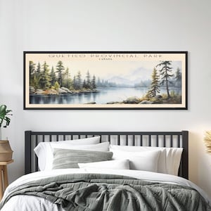 Quetico Provincial Park Canada Art | Framed Canvas Print Travel Poster | Panoramic Wall Art | Home Decor Gift For Travel Lover Wall Hanging