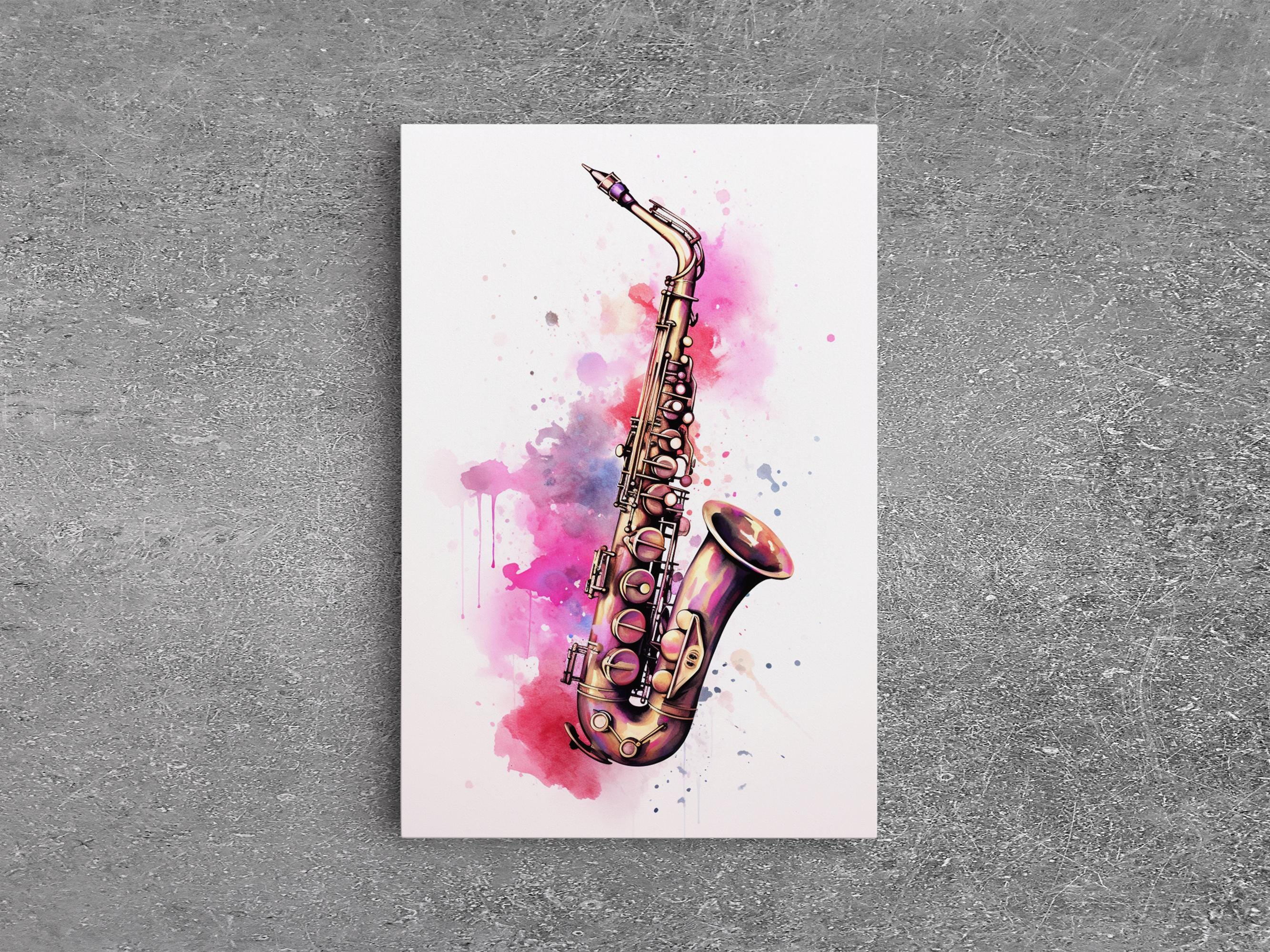 アート・デザイン・音楽 Espoir Sax4 Saxophone Graffiti Wall Art, Saxophone Gifts, Cool Musical Wall