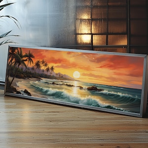 Tropical Ocean Beach canvas prints Sea landscape Nautical photo Coastal Framed Art Sea wave canvas Extra large wall art Ready to hang image 15