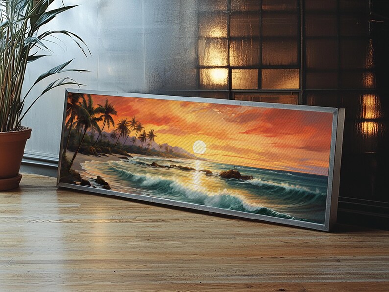 Tropical Ocean Beach canvas prints Sea landscape Nautical photo Coastal Framed Art Sea wave canvas Extra large wall art Ready to hang image 15