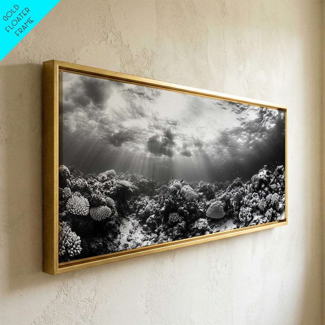 Coral Reef Marine Life Canvas Print, Minimalist Underwater Scene (16x20 ...