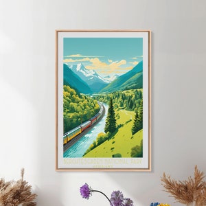Berchtesgaden National Park Germany Travel Poster Print, Framed Canvas Print, Germany original Travel Art Framed Art Wall Hanging Home Decor