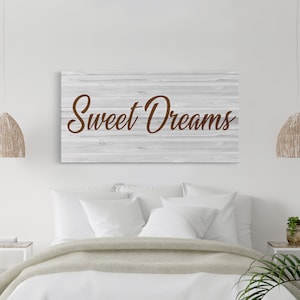 sweet dreams sign, bedroom wall decor, canvas print,  master bedroom decor, canvas framed sign, bedroom wall art, master bedroom sign