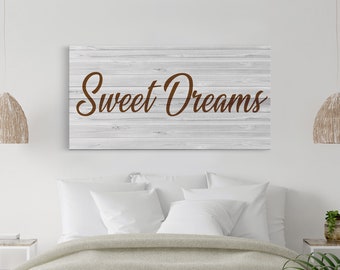 sweet dreams sign, bedroom wall decor, canvas print,  master bedroom decor, canvas framed sign, bedroom wall art, master bedroom sign