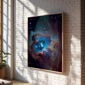 The Stars Glow At Night, framed canvas print, watercolor space painting image 14
