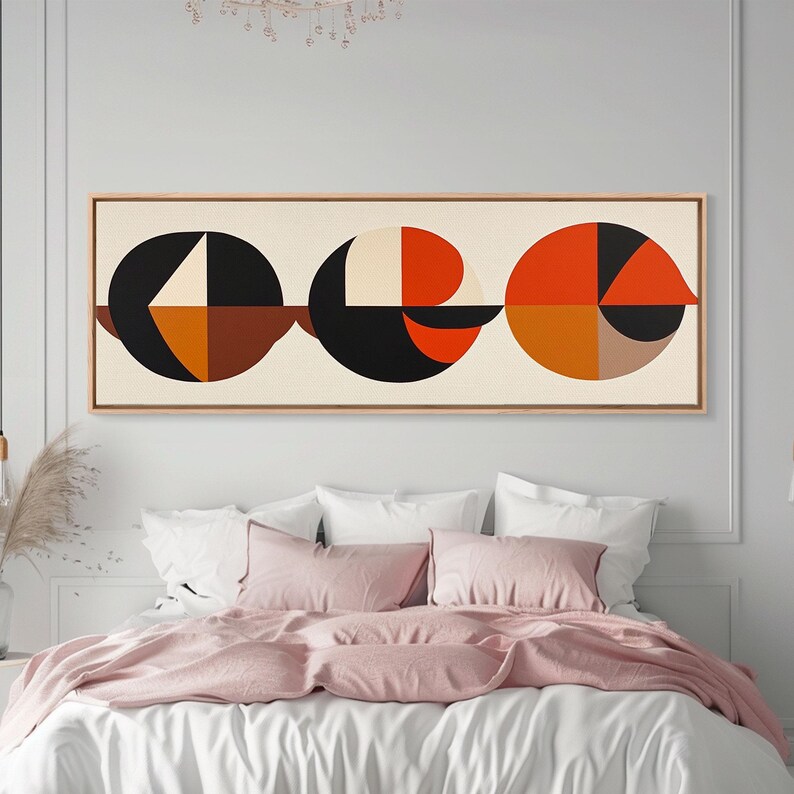 Abstract Art Deco Inspired Wall Art, Triangles and Circles, Geometric
