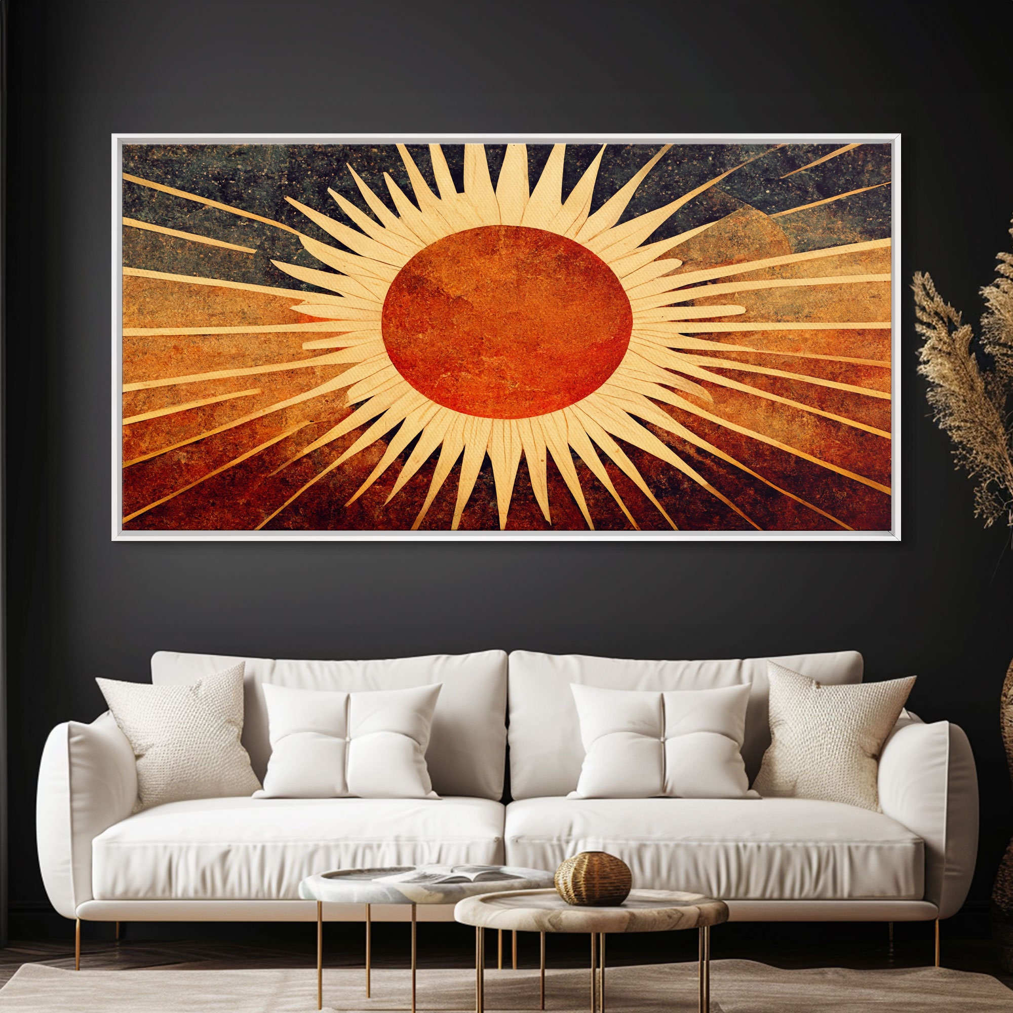 Abstract Midcentury Modern Sunburst, Canvas Print, Art Deco
