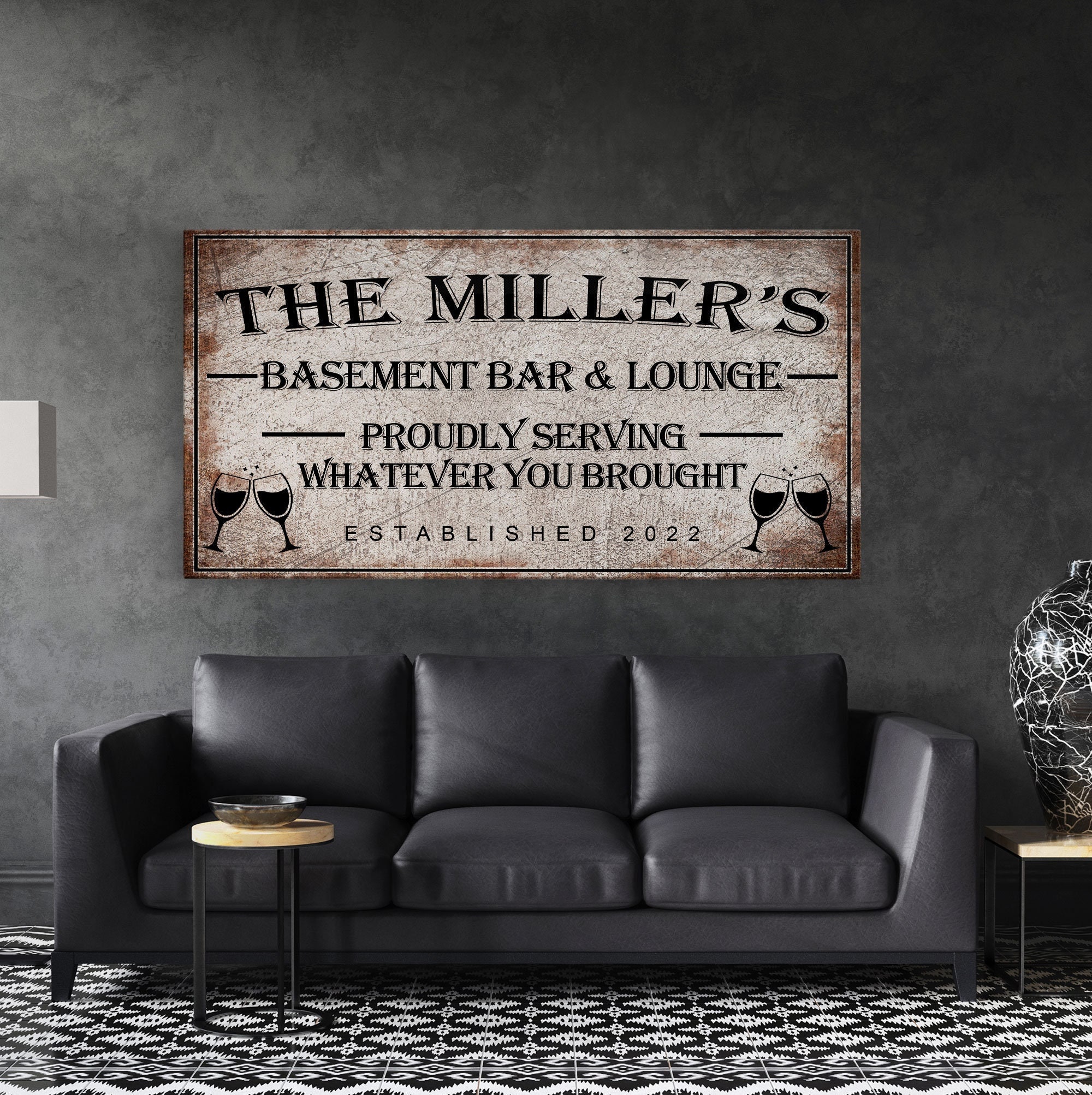 Basement Bar and Lounge Sign Proudly Serving Whatever You Etsy